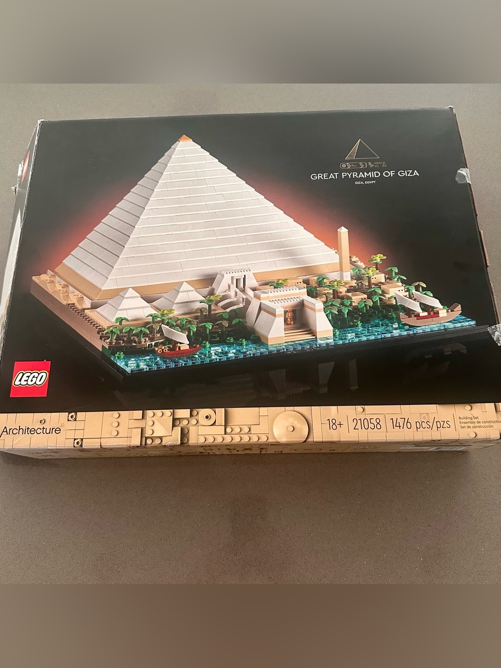 LEGO Architecture Great Pyramid of Giza 21058 1476 Pc Preowned W/box & manual